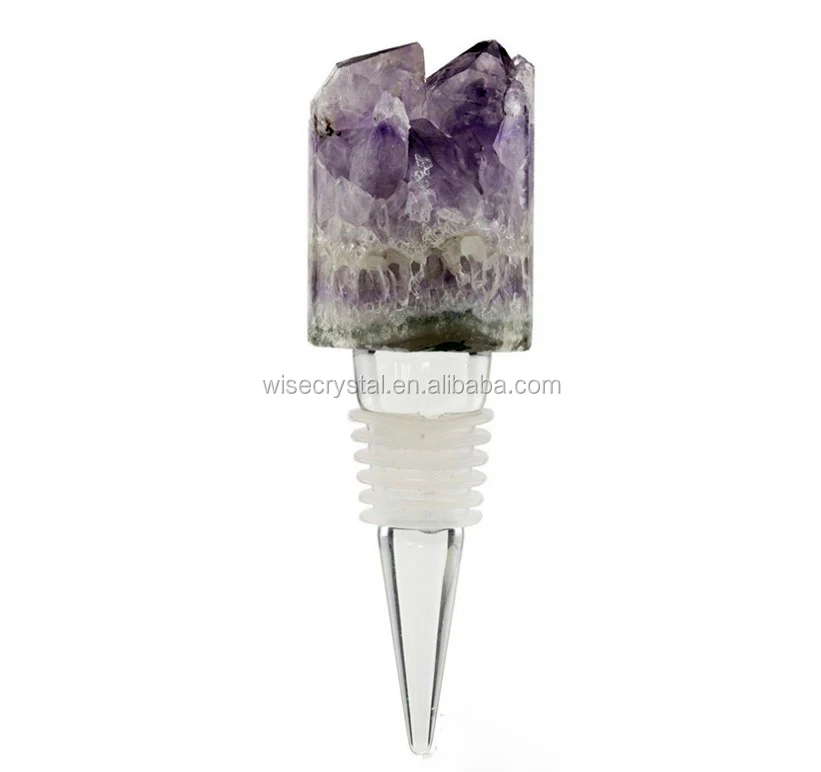 Crystal gemstone natural healing quartz Crystal Wine Stopper for Wedding Gifts