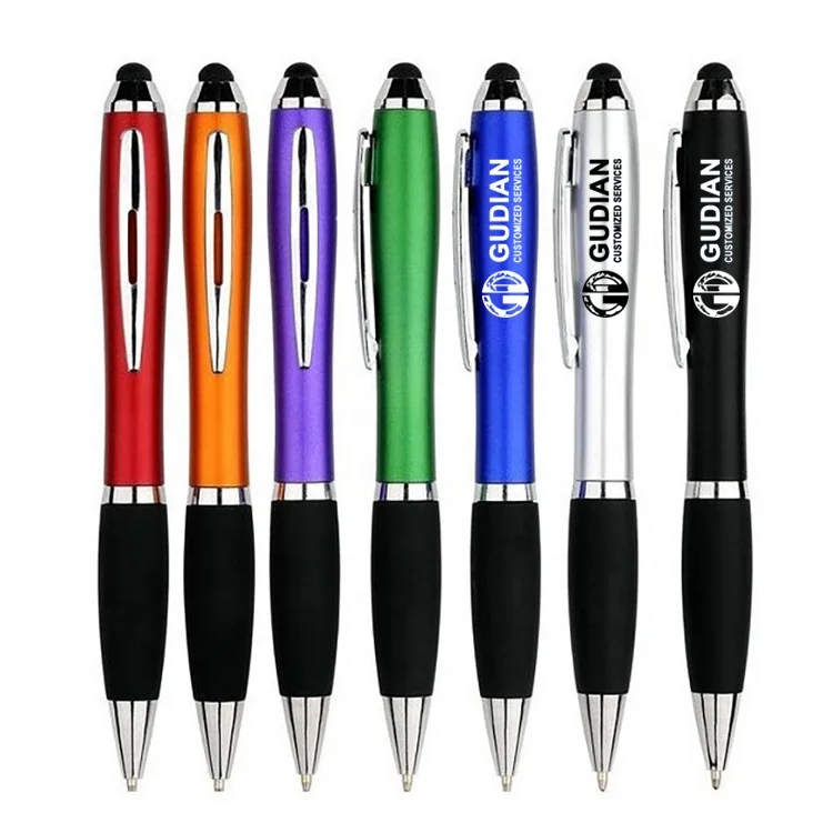 Promotional Free Custom LOGO Ballpoint Pens 2 in 1 Tablet Stylus Pen Touch Screen Pen for iPhone iPad