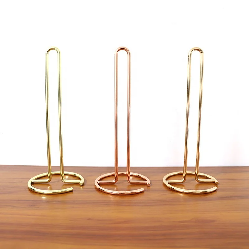New rose gold accessories toilet paper roll holder paper towel rack metal paper towel holder