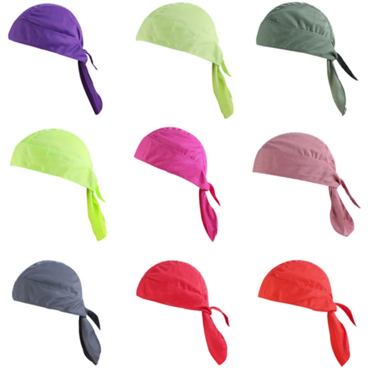 Wholesale Polyester Do Rags Adjustable Sweat Wicking Pirate Hat Skull Cap Sports Quick Dry Headband Durag For Men Women
