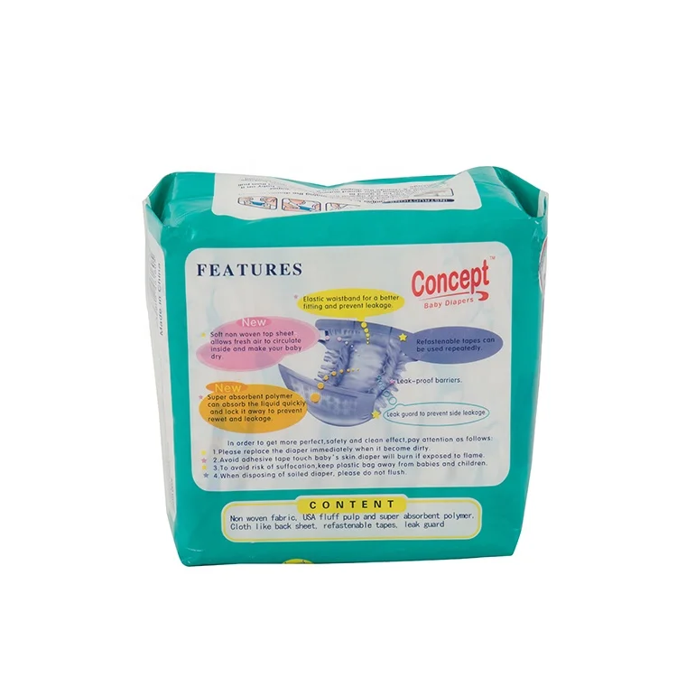 Низкая цена упаковка полиэтиленовая пленка тканевый подгузник для новорожденных младенцев