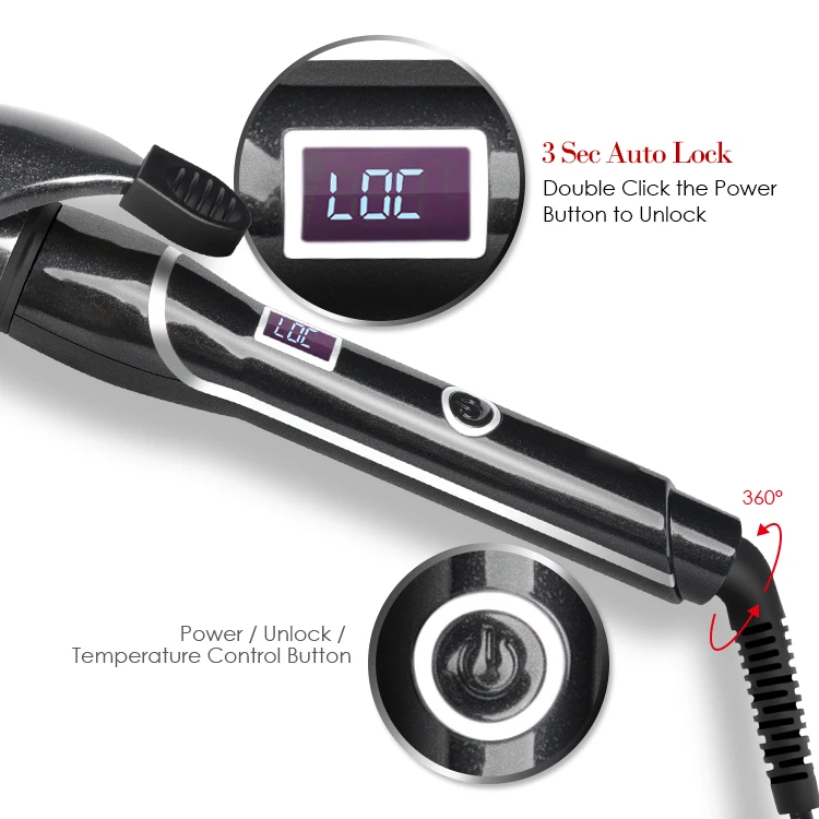 
Curling Iron 1 1/2 Inch Dual PTC Ceramic Tourmaline Barrel Hair Curler 