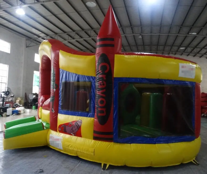 Customized High quality New design Crayon inflatable fun city For Kids