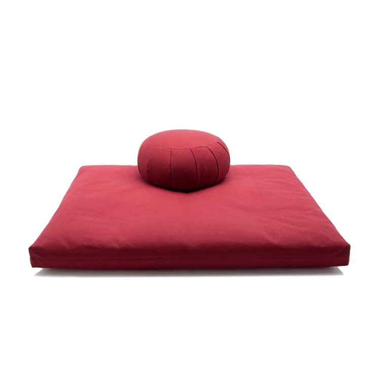 Wholesale Custom Removable and Washable Meditation Cushion Buckwheat Zafu Zabuton Sets 60*60*5cm * Mat Memory Plain Solid CN;GUA