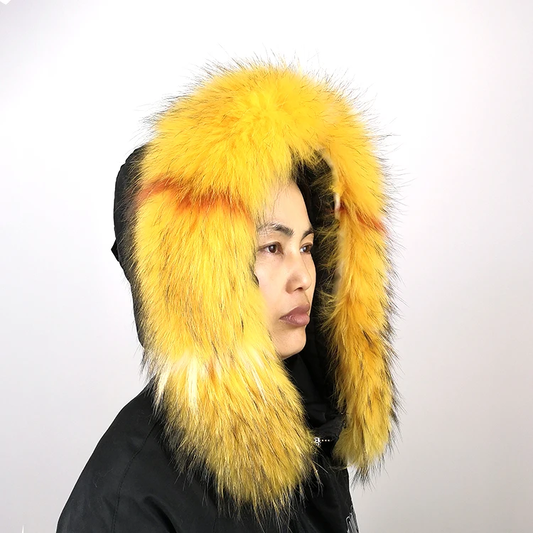 Factory Direct Supply Real FurCollar Raccoon Trim Leather Coat Fur Collar