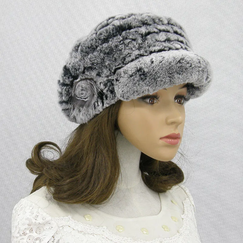Personalised french fur beret knitted woman hat