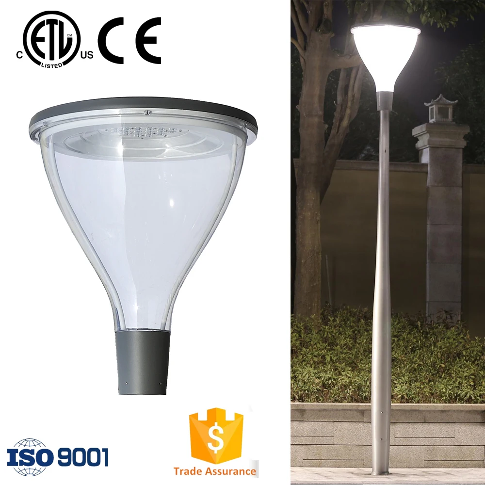clear diffuser with high luminous quality 5 years warranty china supplier  post top fixture led garden lamp