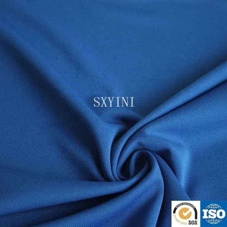 high quality polyester elastic pique knit fabric  for polos