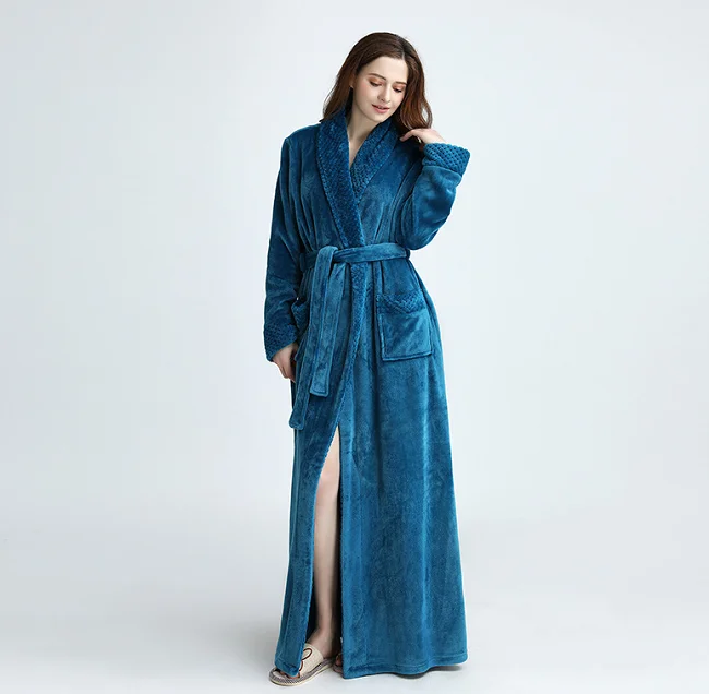 
Women Men Soft Long Collar Fleece Bath Robe Dressing Gown House Coat Nightwear Women Men Soft Long Collar Fleece Bath Robe Dressing Gown House Coat Nightwear