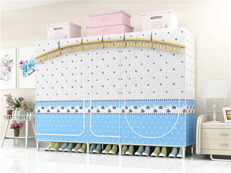 
Simple style wardrobe non-woven fabric folding cloth storage assembly closet large size cabinet wardrobe 777 