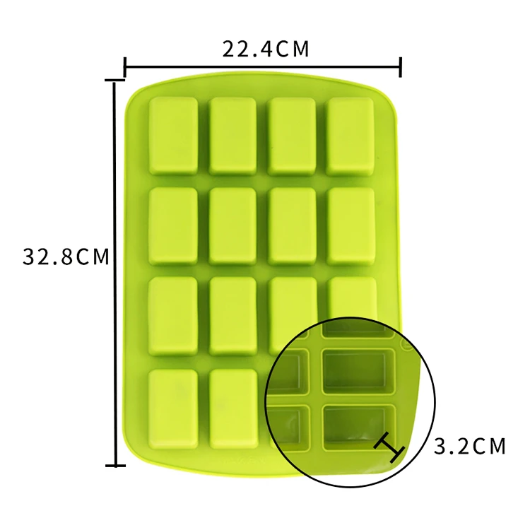 16 cavity custom logo loaf pan bakery soap mould rectangle de silicona para reposteria silicone mold for cake