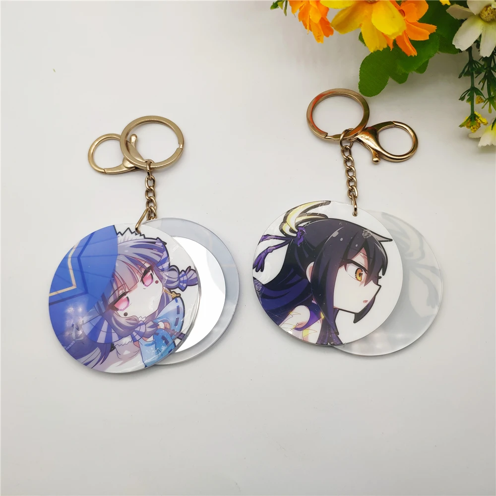 Free Sample CMYK Offset Print Acrylic Mirror Keychain Custom Anime Acrylic Keychain Key Chain