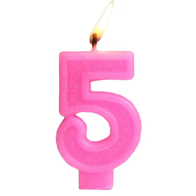 Manufacturer art pink happy birthday digital shape candle