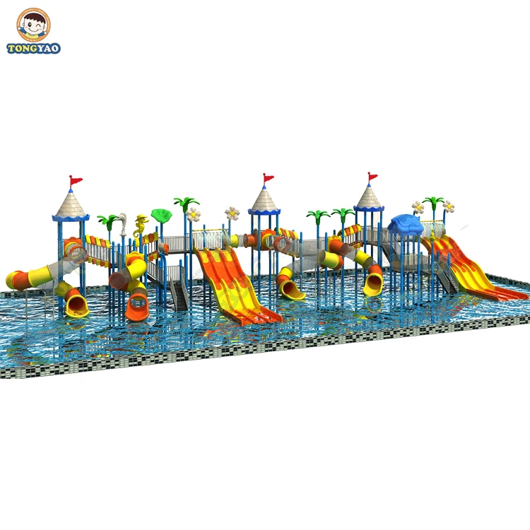Outdoor playground Children Aqua Park Equipment Large Plastic slip slide tude fiberglass Water Park equipment
