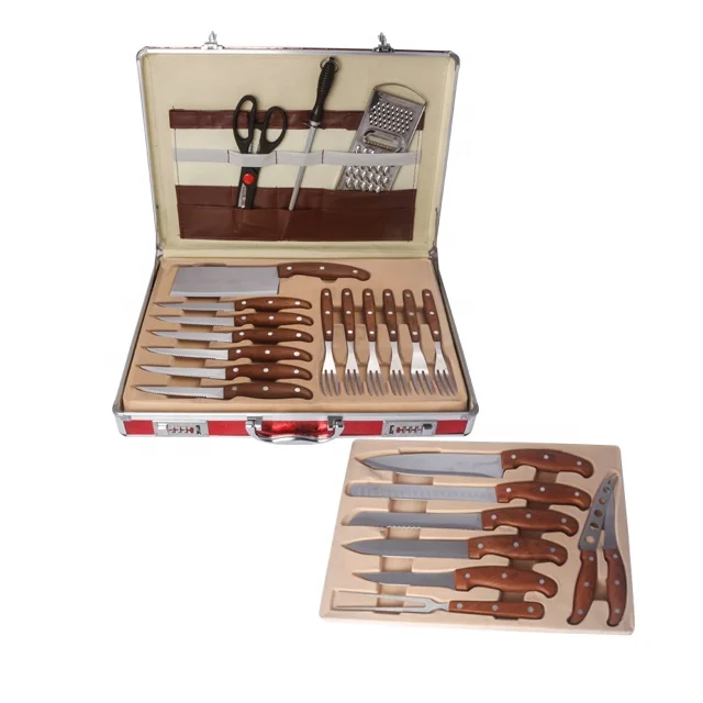 Набор кухонных ножей из нержавеющей стали в египетском стиле, 25 шт.