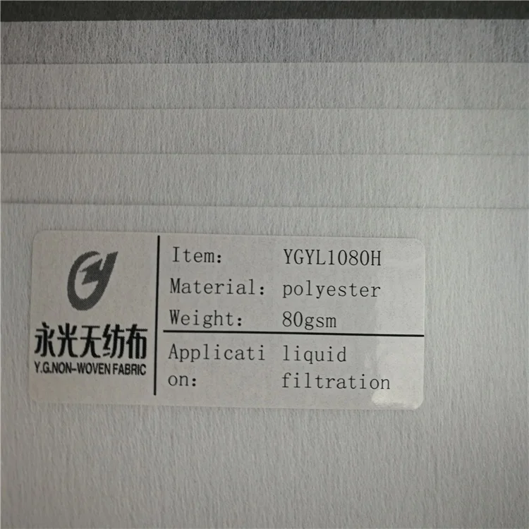 Chemical Bond 100% Ployester 80GSM LLiquid Filtration Nonwoven Fabric