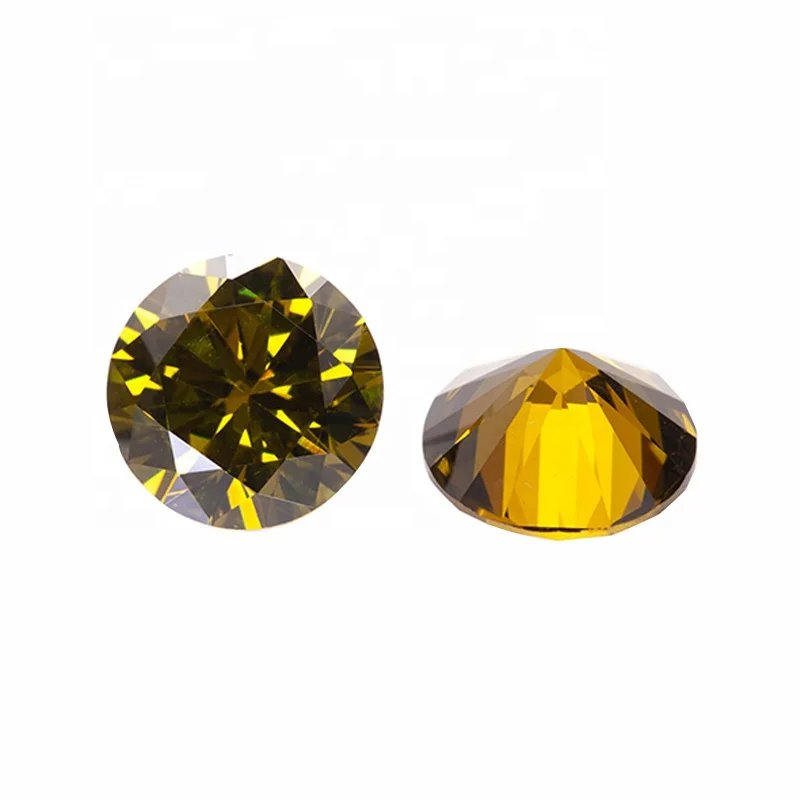 Thriving Gems Customized 3mm Round Olive CZ Wholesale Loose Zircon Gemstone