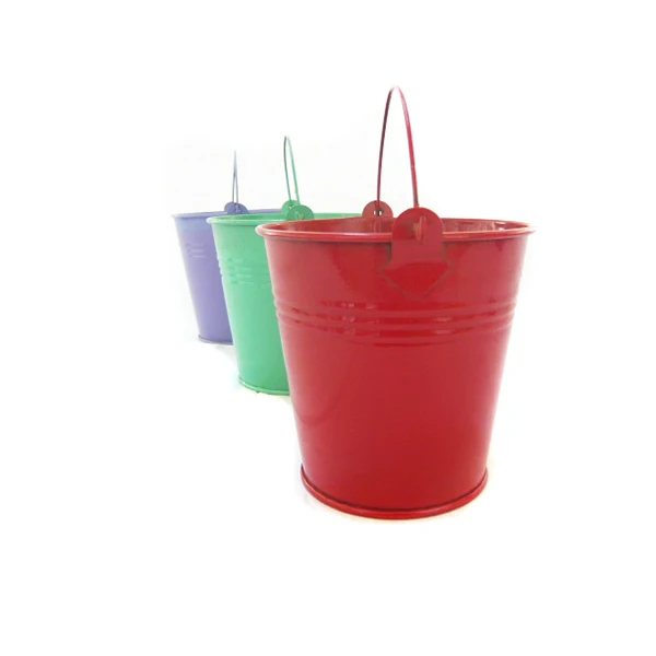 Colourful mini metal Bucket /decorative small metal  bucket candle container Flower pot