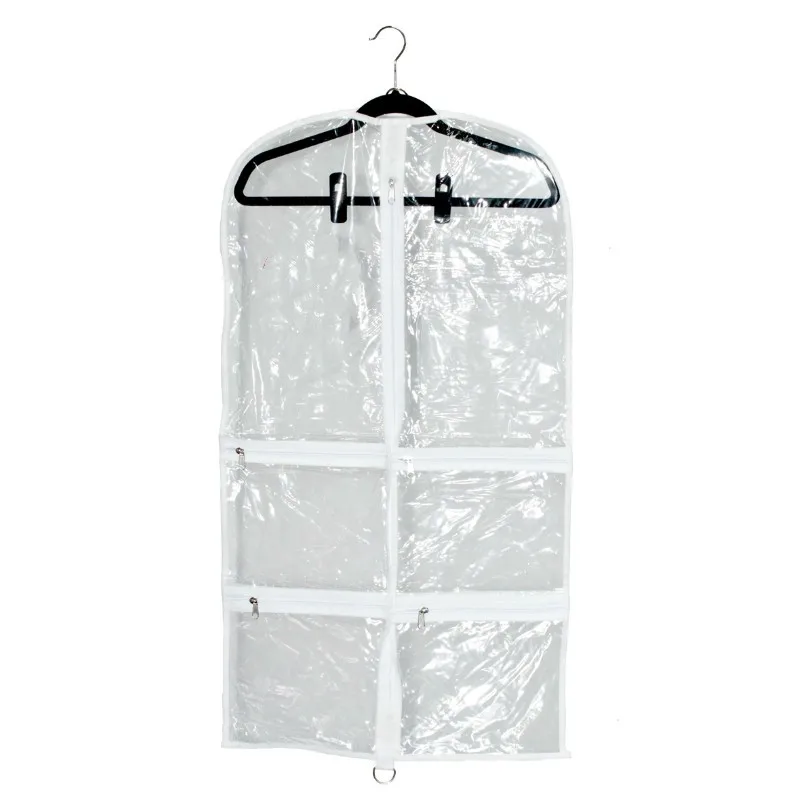 Clear Dance Costume Garment Bag Zippered transparent pvc dress Bags with logo