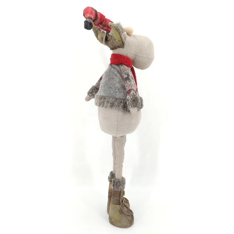 
OEM Classic Handmade Christmas ornament gifts plush standing reindeer doll 29