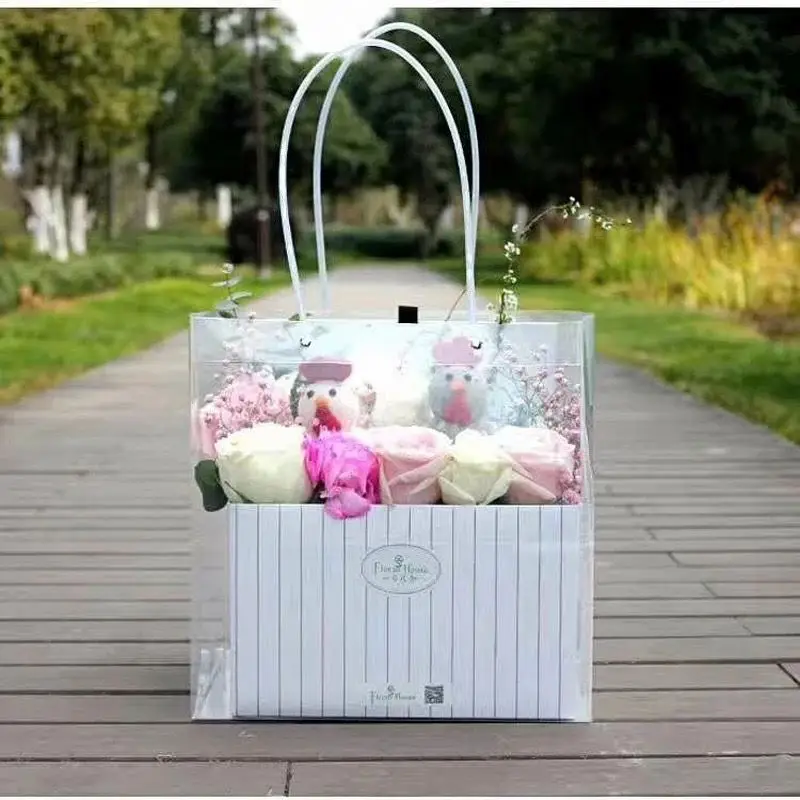 
Online wholesale transparent tote bag beautiful decoration flower pot wrapping bag 