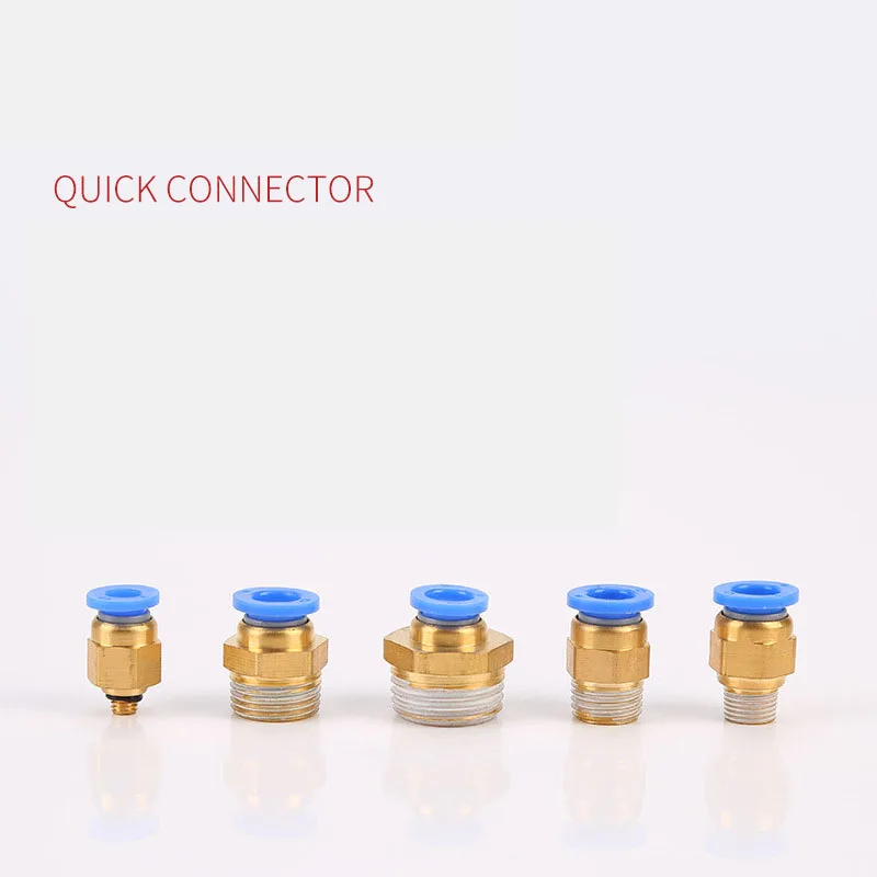PC male thread straight copper quick connect tube air fittings one touch pneumatic fittings connecting pneumatic fittings