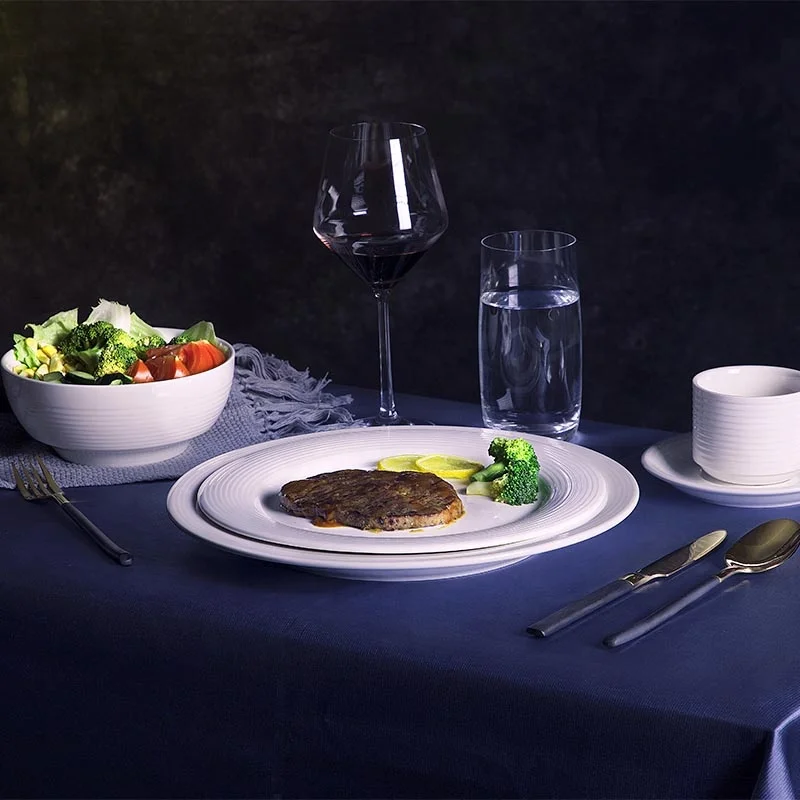 Керамические тарелки Guangzhou, поставщик столовых приборов по низкой цене, набор фарфоровой посуды для отеля, микроволновой печи, безопасная керамическая посуда