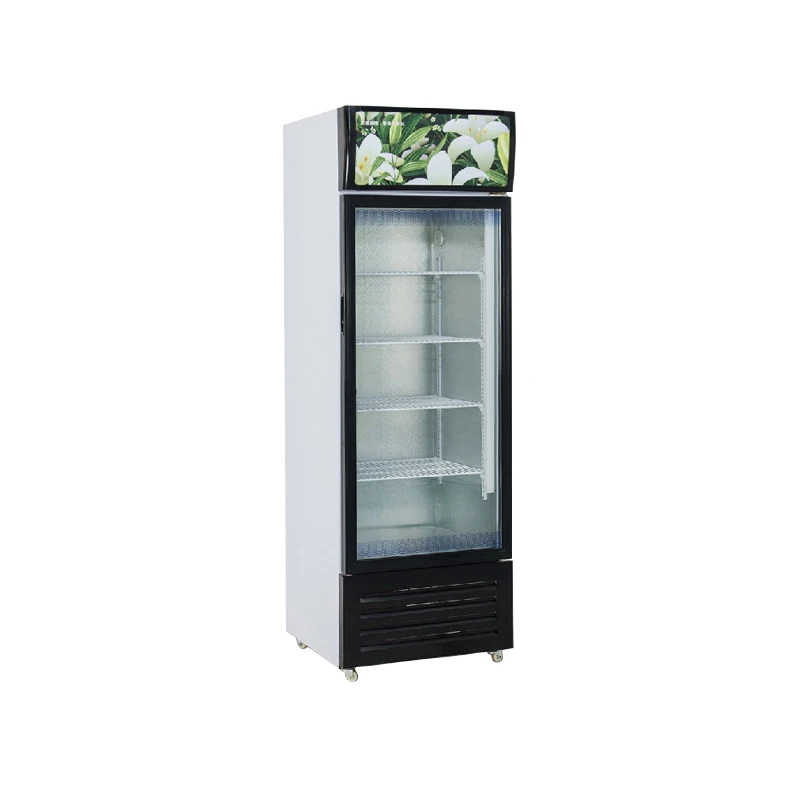 
Commercial glass 1-Door merchandiser upright Reach In Beverage Cooler display Refrigerator 