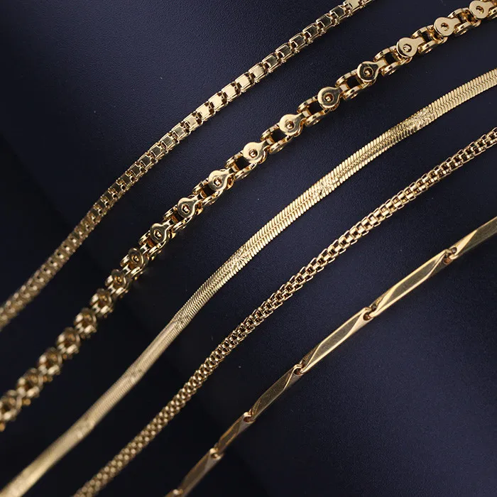 High Quality custom logo 14k 18k gold plated stainless steel franco rope chain necklace