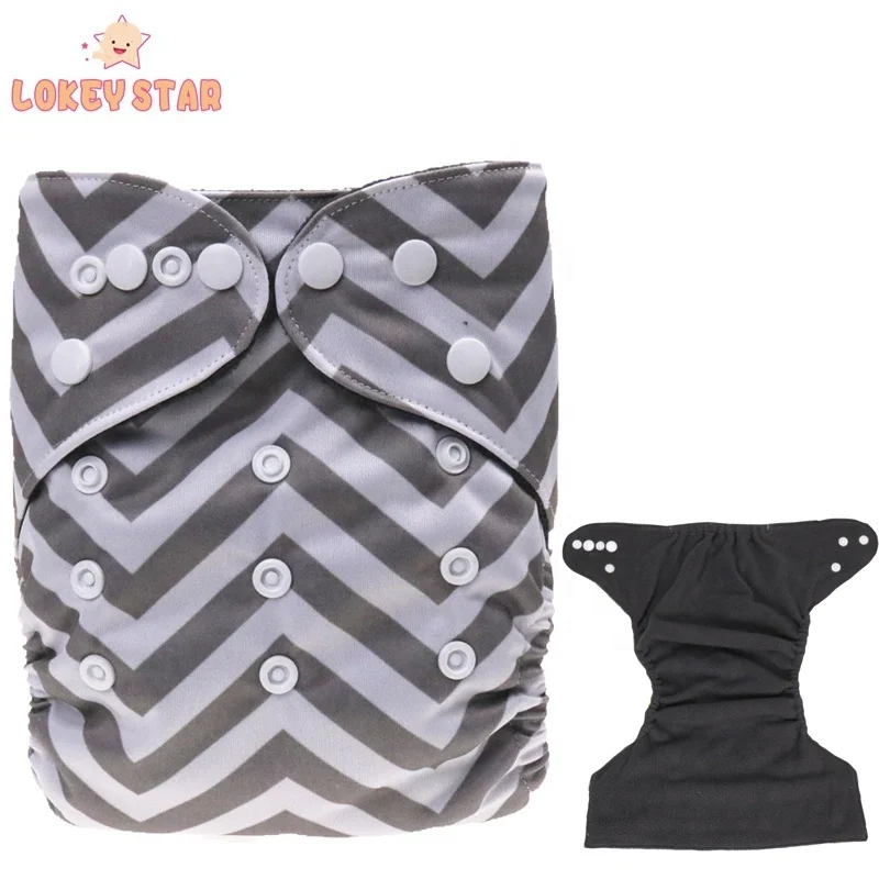 Lokeystar Pink Monkey Bamboo Charcoal Snap Button Adjustable Portable Waterproof Diaper Pants Baby Cloth Diapers