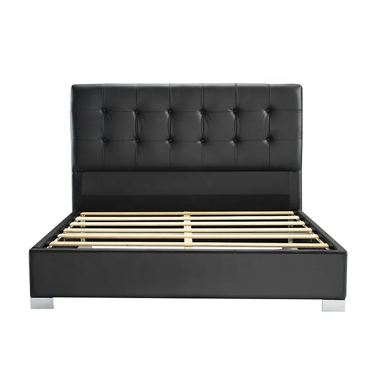 New Model Simple Bed Home Furniture Customized Wood Durable Modern Soft Bed Fabric /PU Leather 10 Sets 10 Years 1pc/ Carton