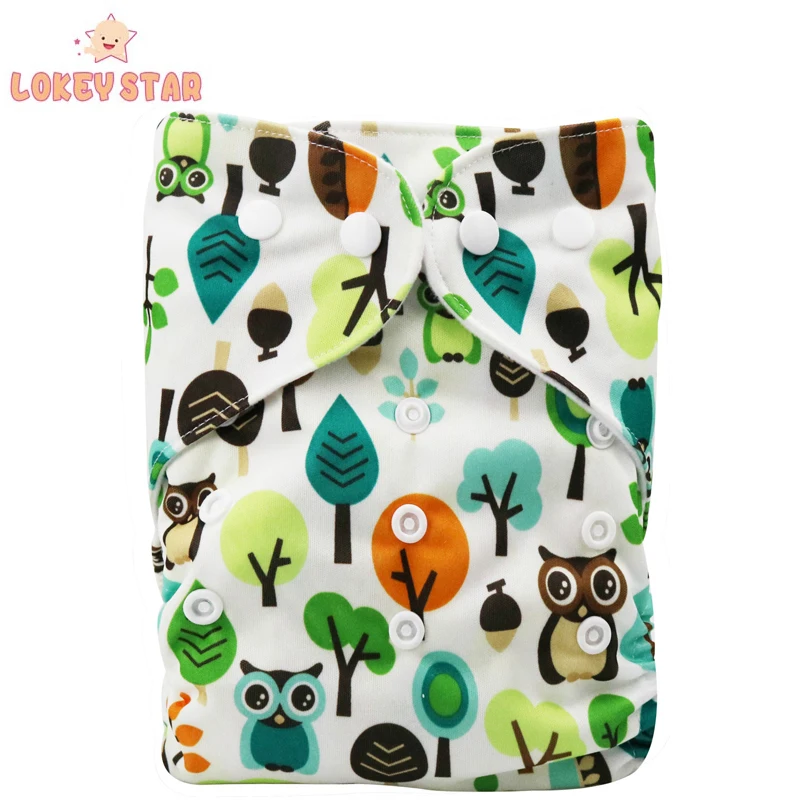 Lokeystar Pink Monkey One Size All in One Diaper Washable Baby Cloth Diapers Overnight Sleepy Baby Diaper
