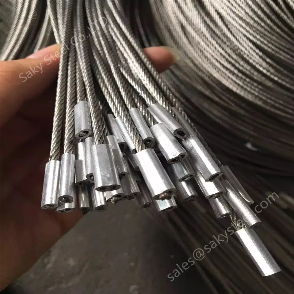 Aisi 304 нержавеющей стальной трос 10 мм 1*7