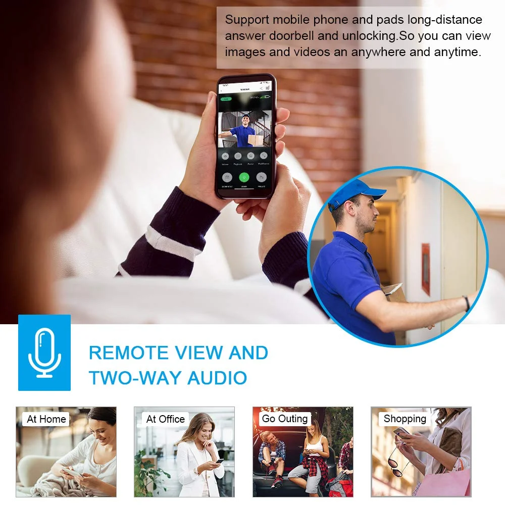 1080P Smart Home video wireless  smart Doorbell Camera Night Vision Wifi Doorbell Wireless Video Phone