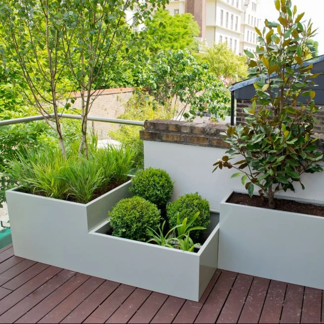 Powder coated aluminum rectangular planters