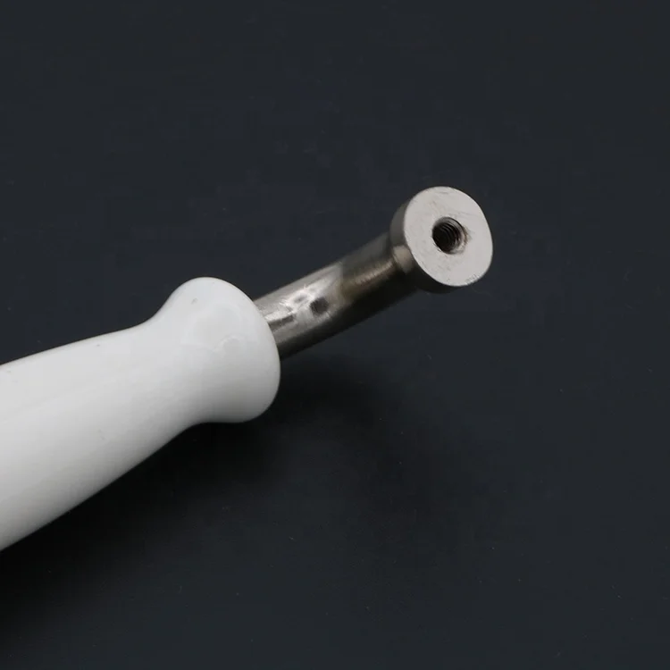 Luxury European elegant white wardrobe handle porcelain furniture drawer pulls ceramic kitchen cabinet handle