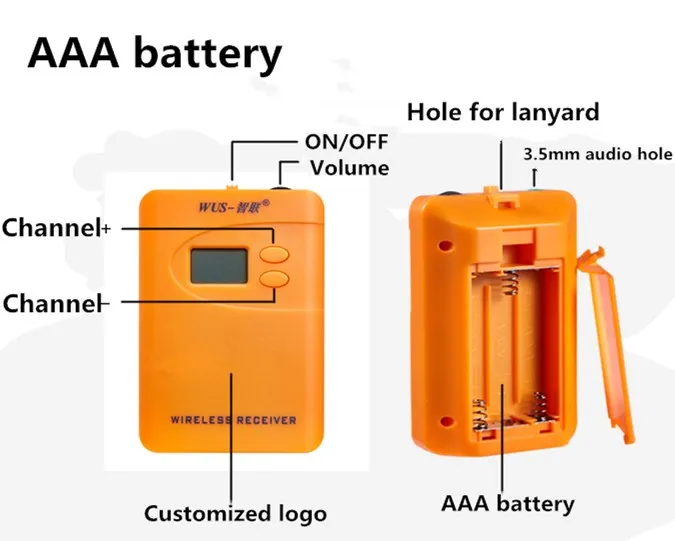 High quality Long Range Wireless Tour Guide Walkie Talkie / Audio Tour Guide Device for Tourist