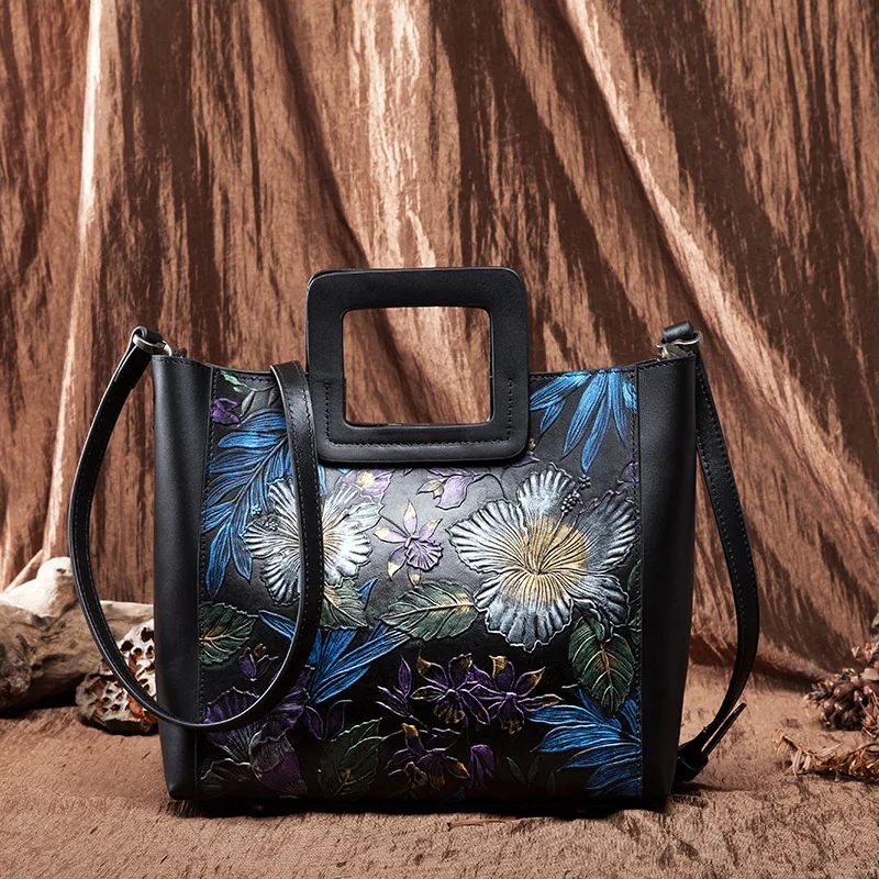 Designer Vegan Leather Pattern Printed Women Italy Handbag Brands