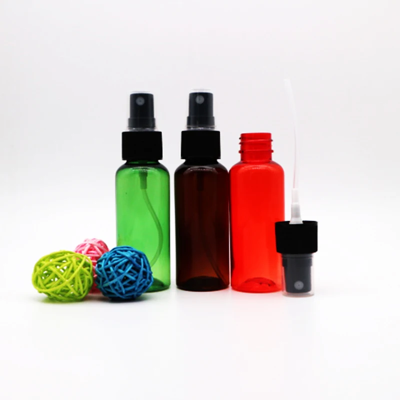 Empty 30ml 1oz 50ml 60ml 100ml 120ml 150ml 180ml round shape clear amber red black green PET plastic facial spray bottle
