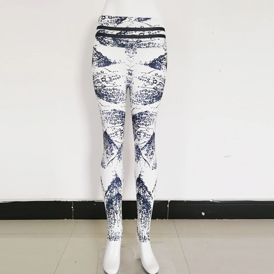 Latest Design Seamless Printed Three Quaters Dry Quick Girls Capris Women Leggings Tight Capris Pants