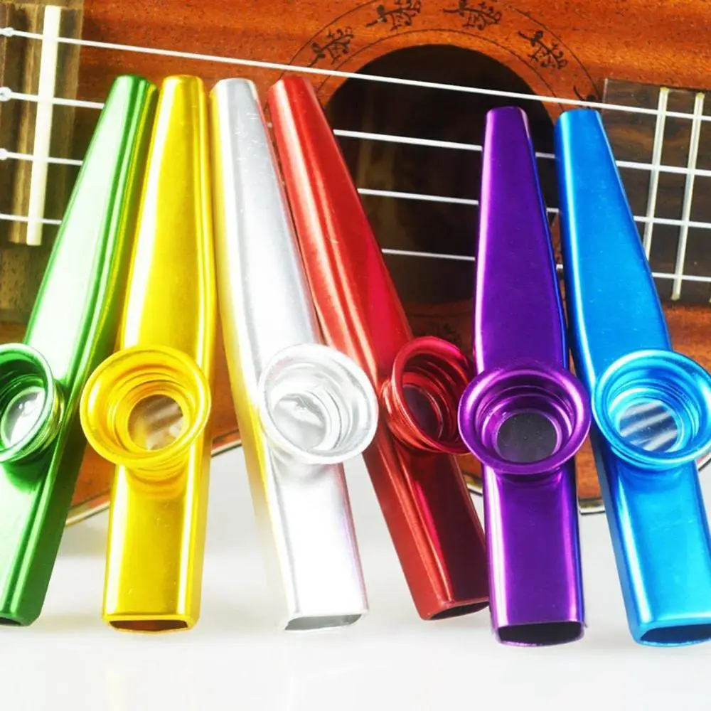 Metal Kazoo Musical Instruments 6 Different Colors Aluminum Alloy Metal Kazoo Gift for Kids Music Lovers
