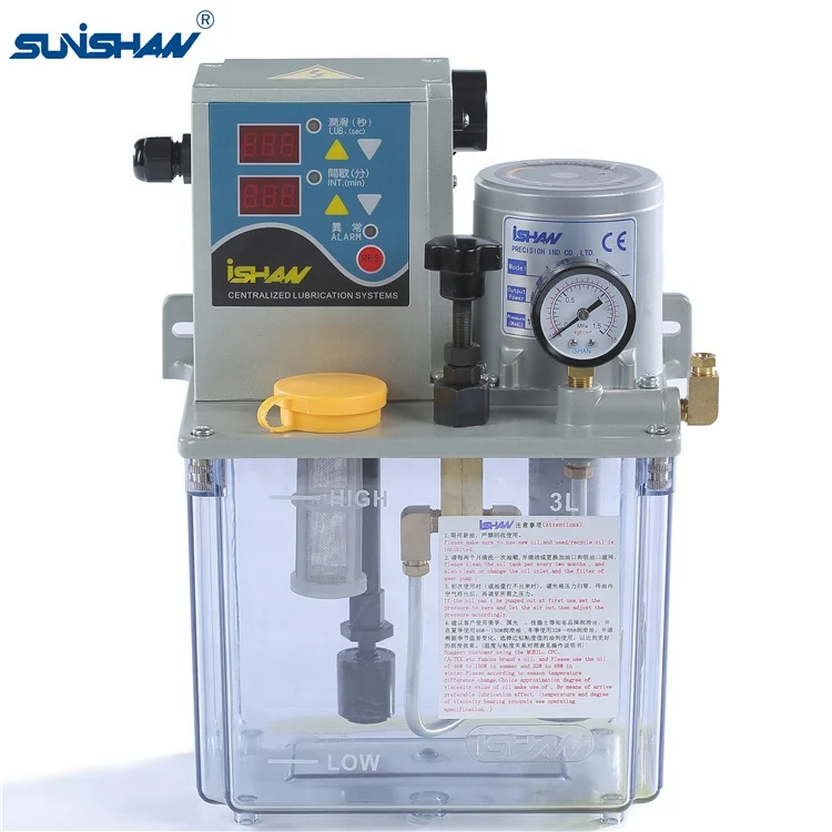YAE-A1 thin oil resistance electric lubricator iSHAN SUNISHAN   micro computer type gear pump 110VAC 220VAC 3L 4L  25W 40W metal