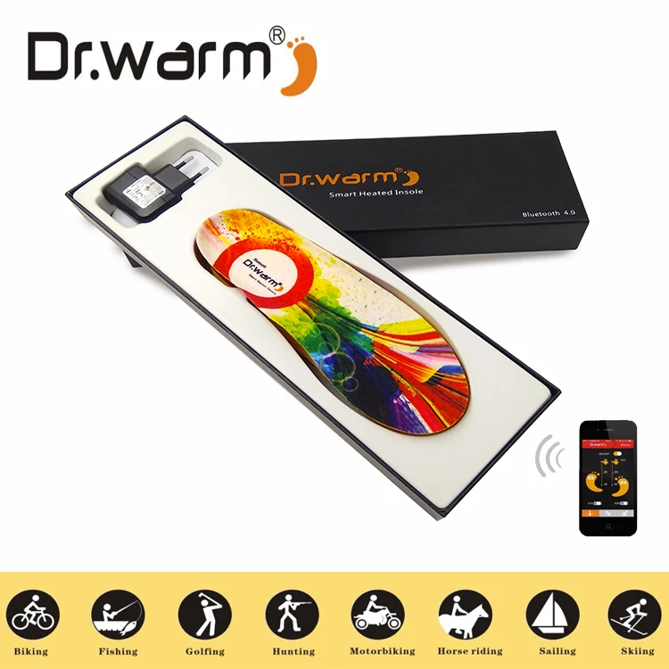 Bluetooth перезаряжаемые ботинки с электрическим подогревом стельки, теплее площадку для обуви