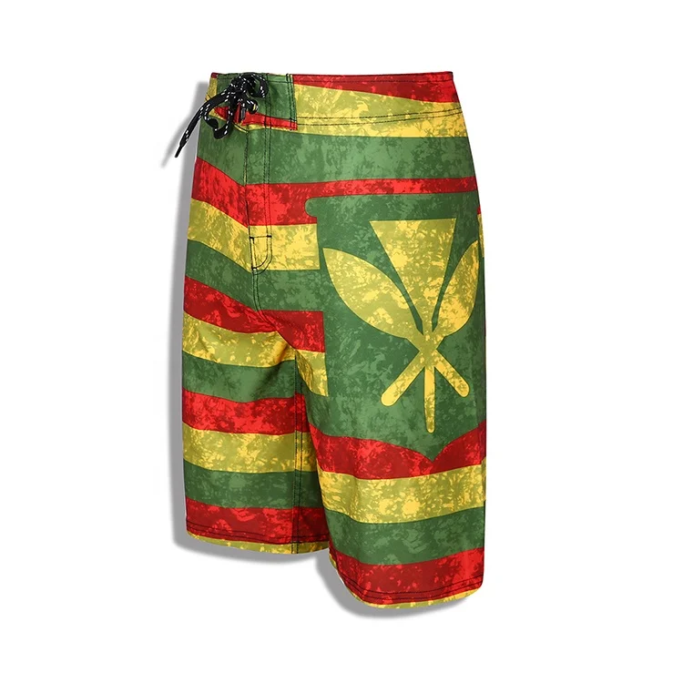 
Quick drying male stripe surf board shorts old man long swim trunks 