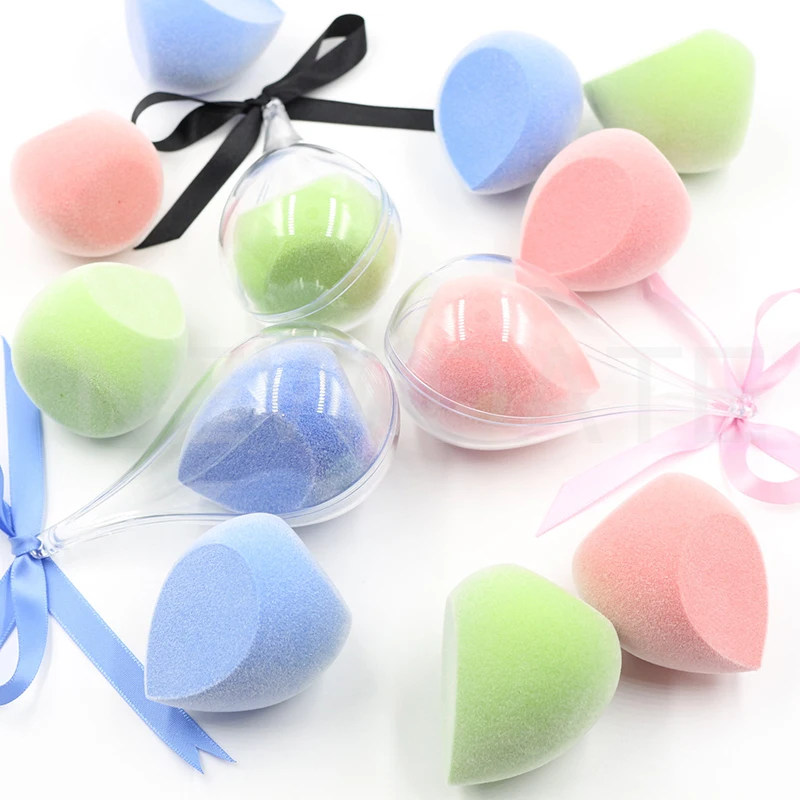 Индивидуальная фирменная губка для макияжа из микрофибры и бархата, без латекса