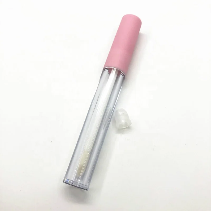 
Empty Transparent Frosted Pink White Cosmetic Packaging 3ml Lip Gloss Tube 