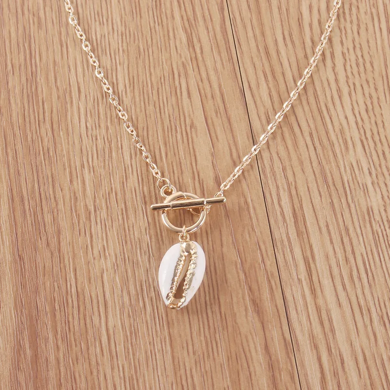 Chunky Seashell Design Jewelry Gold Chain Cowrie Shell Necklace For Women