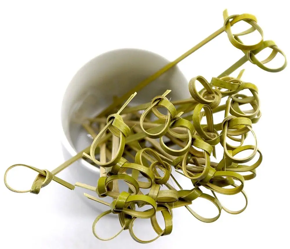 party use fancy heat-resist bamboo knotted skewers manufacturer