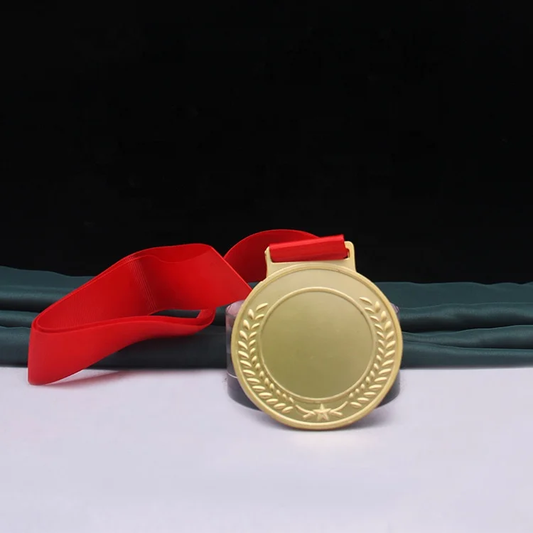Design your own custom Metal Crafts production zinc alloy blank gold award metal sport medal with ribbon