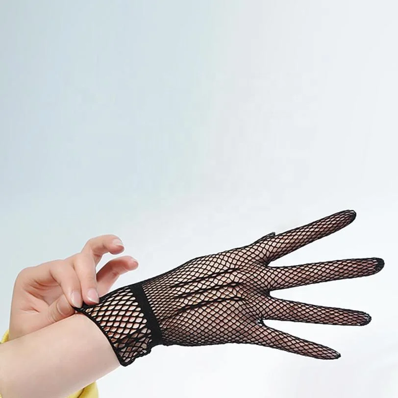  FY Women fashion Summer UV-Proof Driving Dance Lace Gloves Mesh Fishnet Cute Patchwork